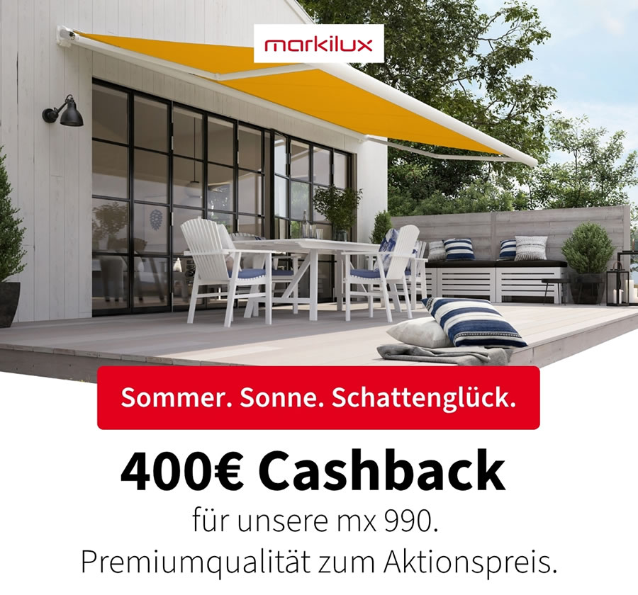 Markilux Aktion, Cashback bis zum 31. August 2026